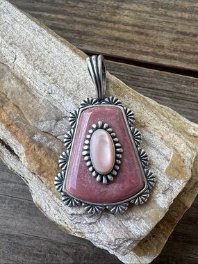 Carolyn Pollack Relios Sterling Silver and Rhodochrosite Pendant